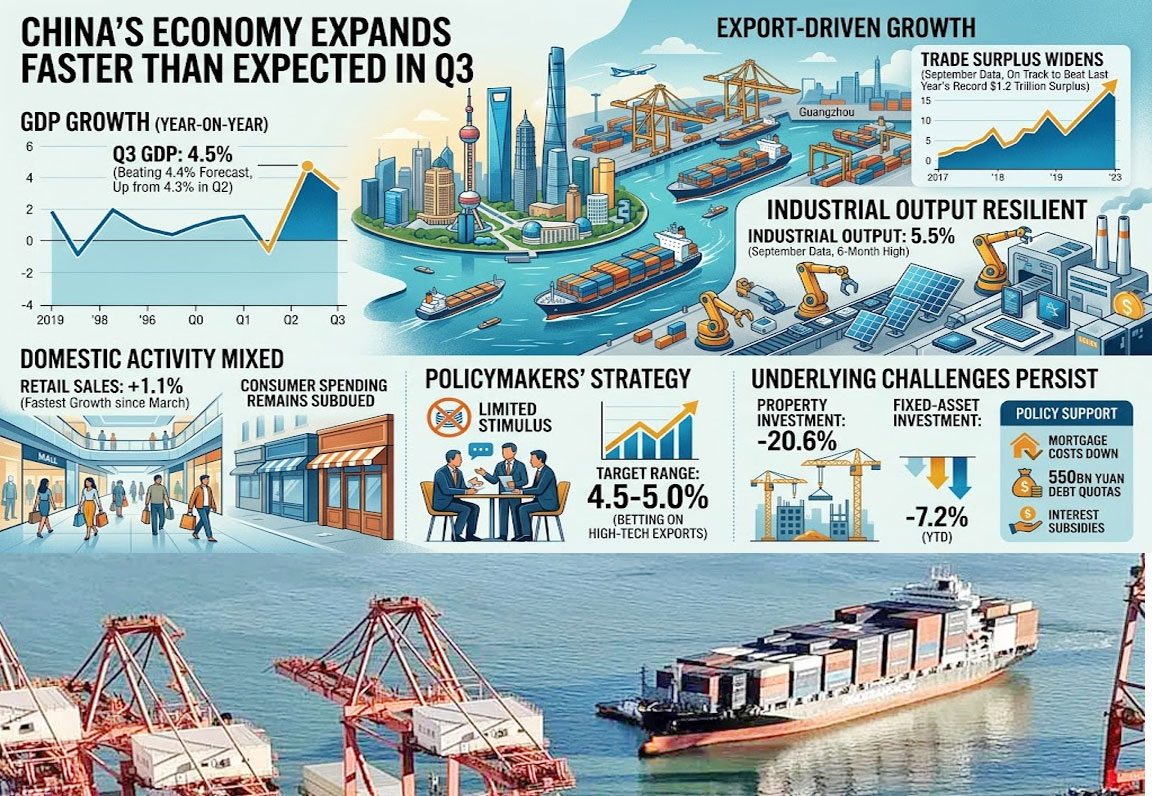 Exports Drive China’s Q3 Economic Boost